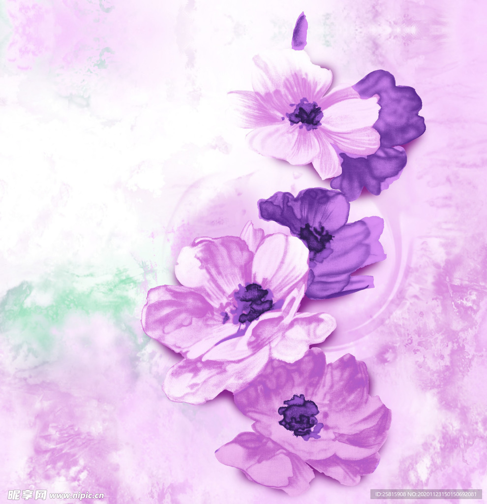 水墨花
