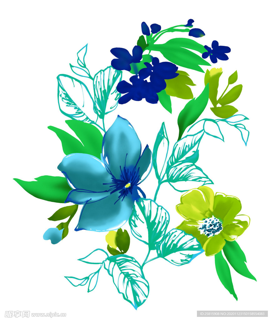水墨花