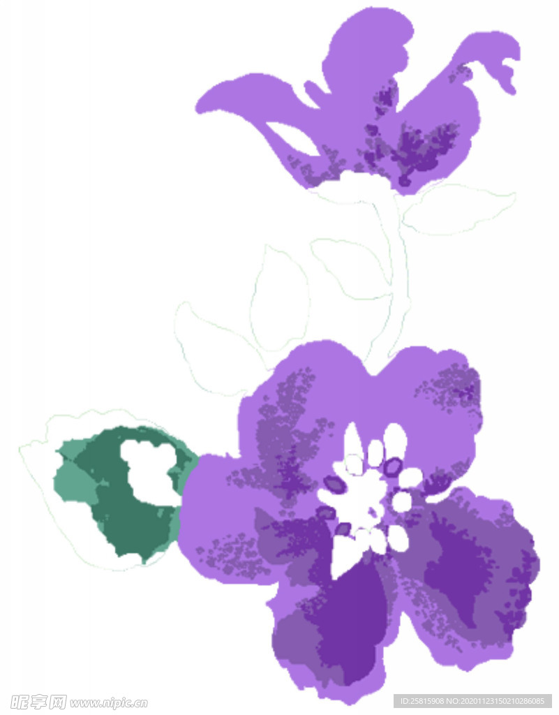 水墨花草