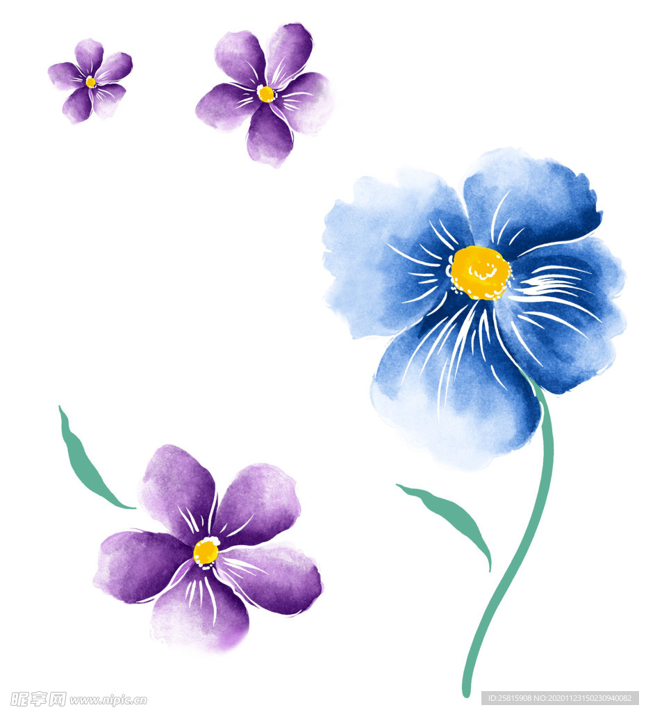 水墨花草