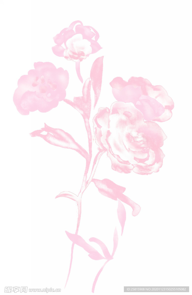水墨花草