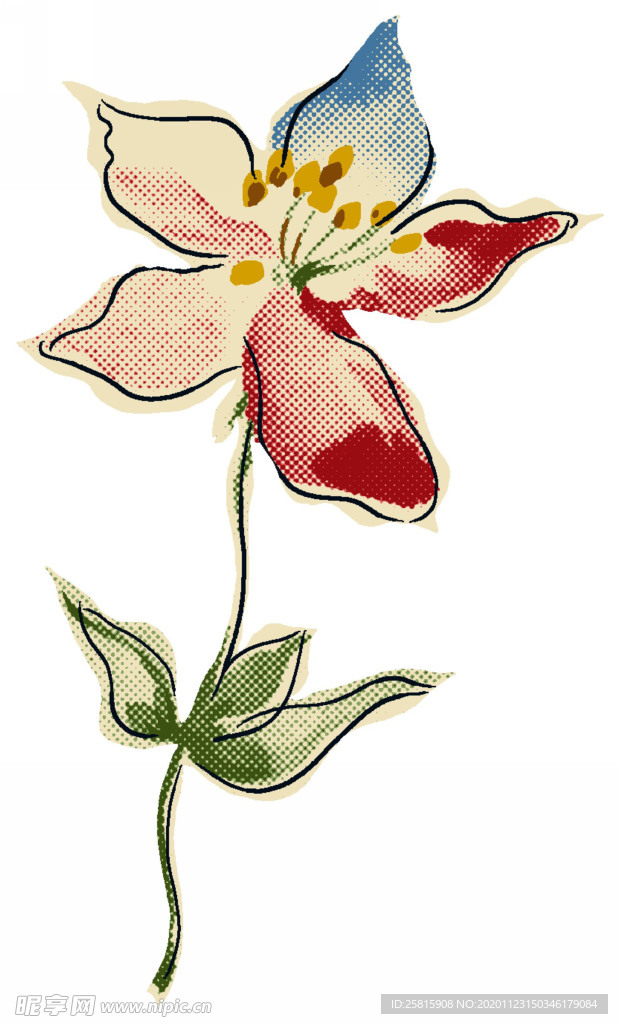 水墨花草