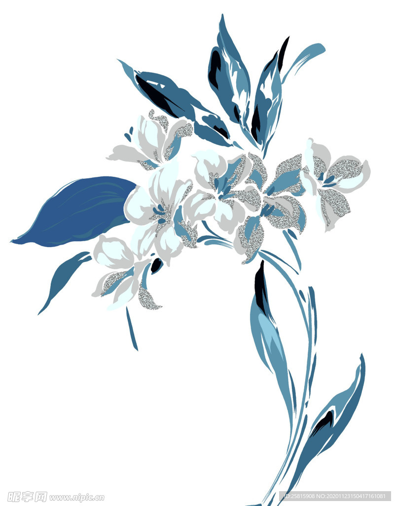 水墨花草