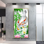莲年有鱼玄关画