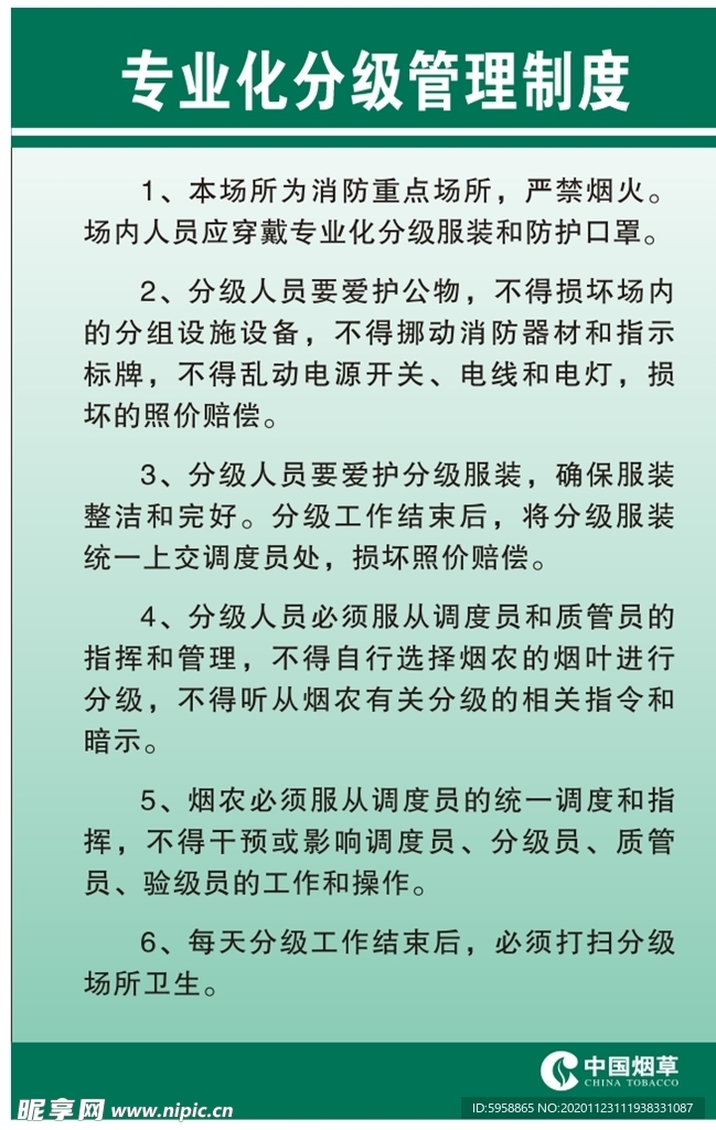 中国烟草专业化分级管理制度