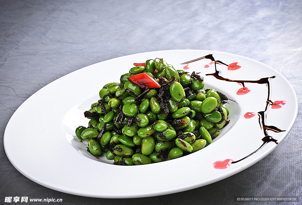 冷拼榄菜拌毛豆仁