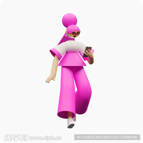 美女c4d 插图 模型 扁平化