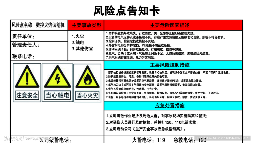 风险告知卡