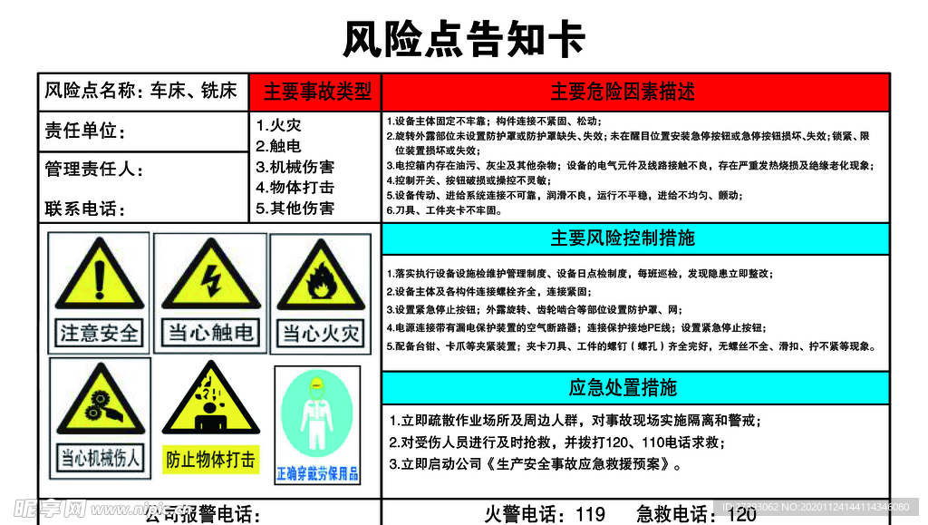 风险告知卡