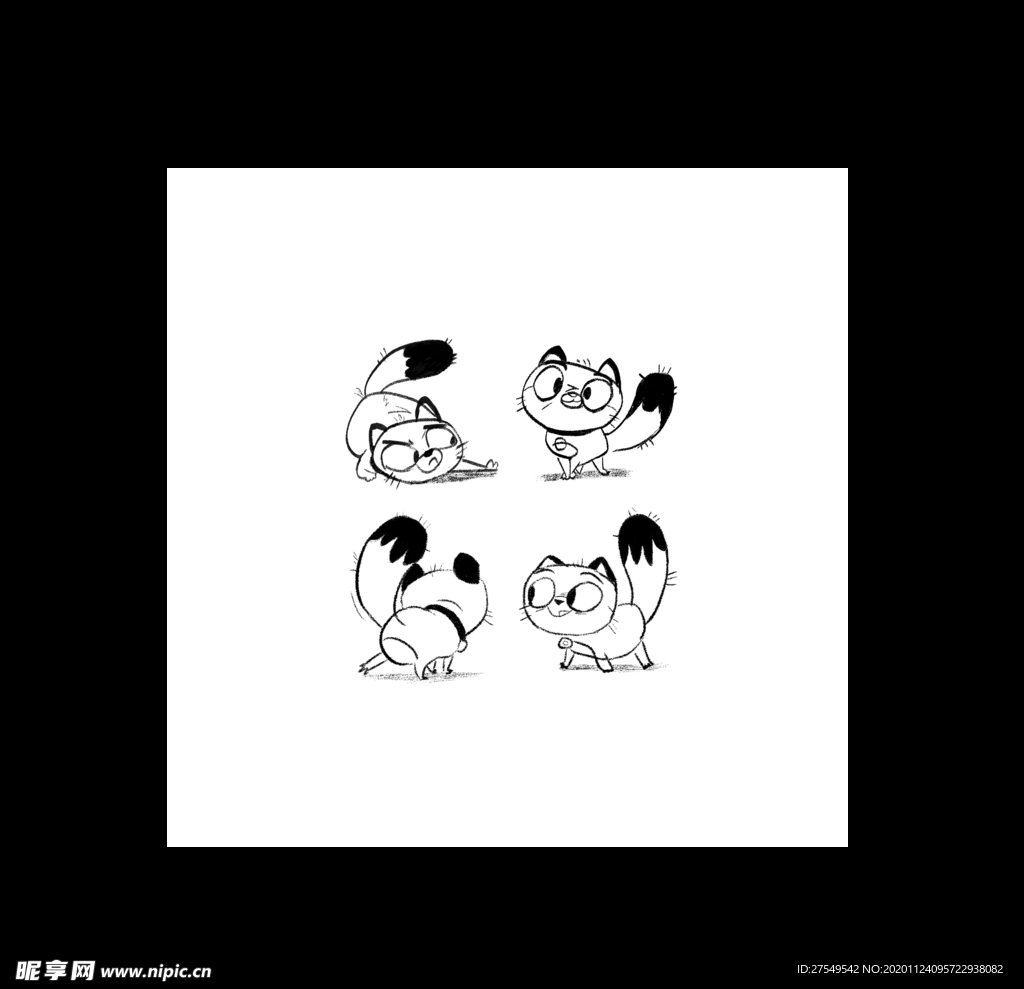 免扣元素卡通手绘猫