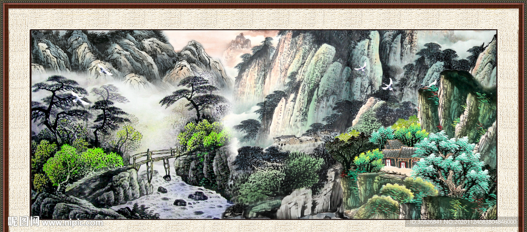 山水瀑布