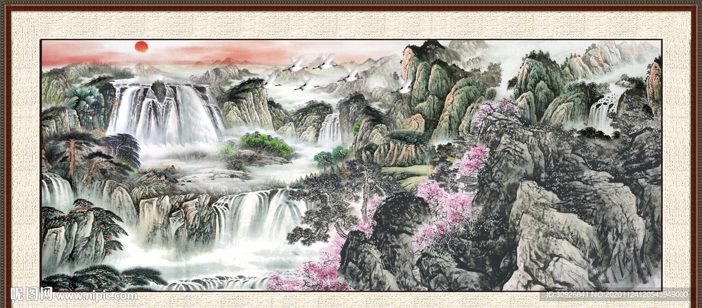 聚宝盆山水画