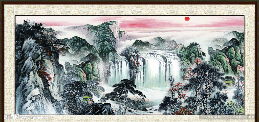 聚宝盆山水画