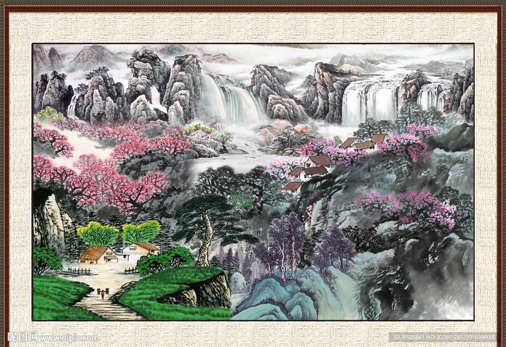 聚宝盆山水画
