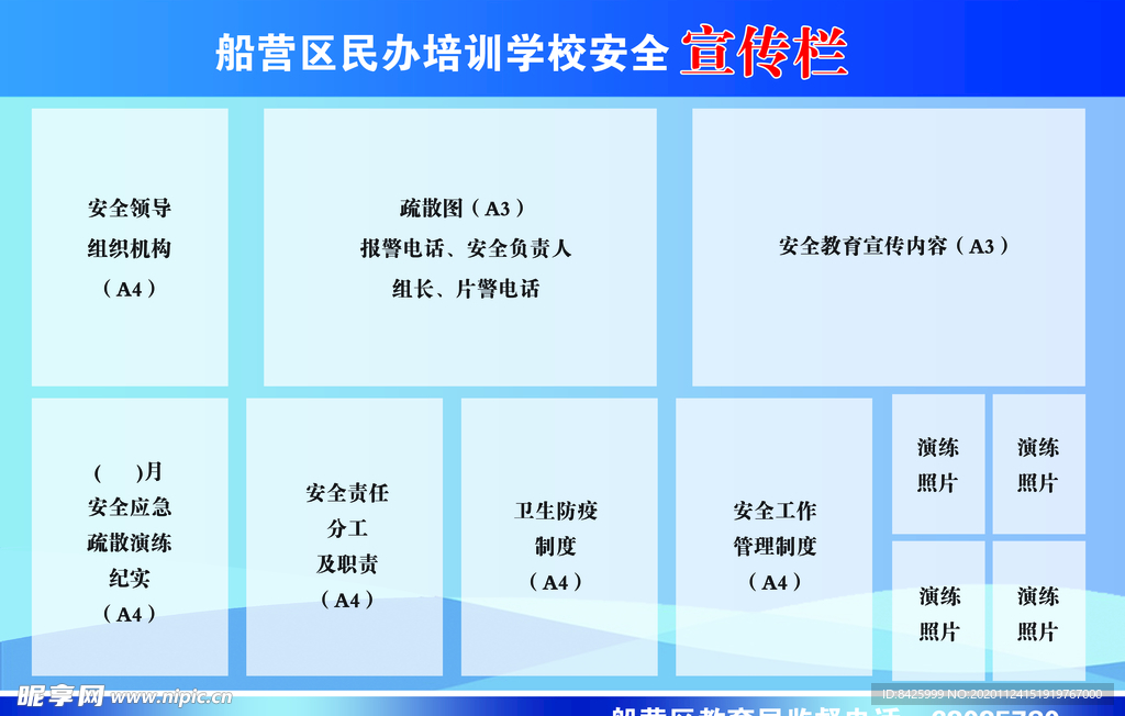船营区民办培训学校安全宣传栏