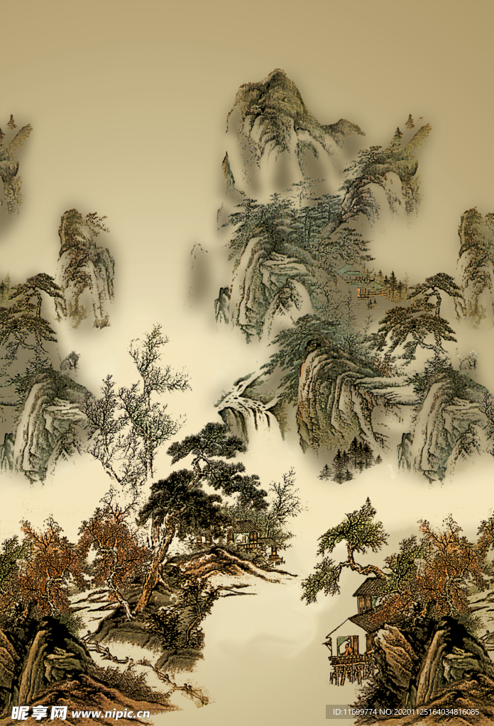 水墨山水画