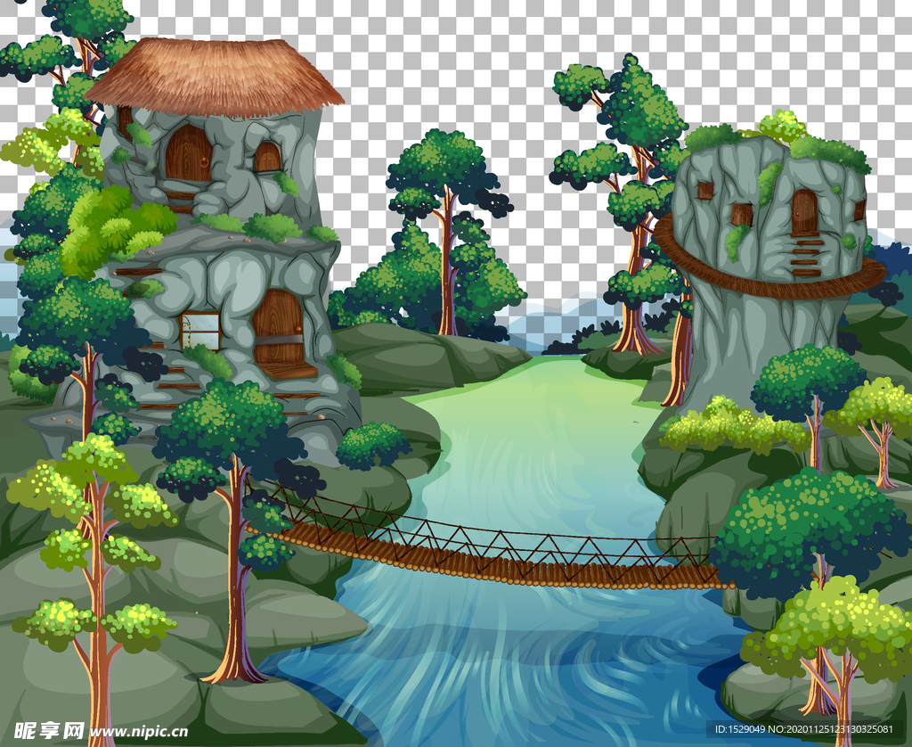 卡通自然风景