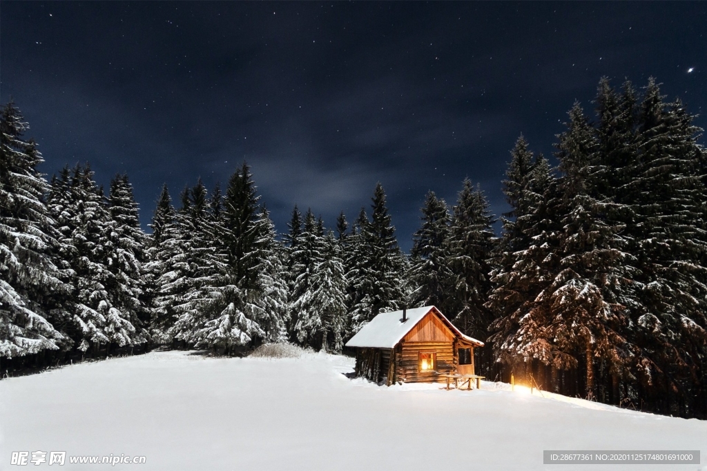 雪天里的小屋
