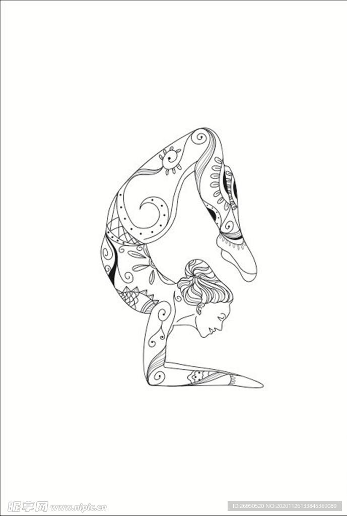瑜伽 黑色瑜伽海报 瑜伽单页
