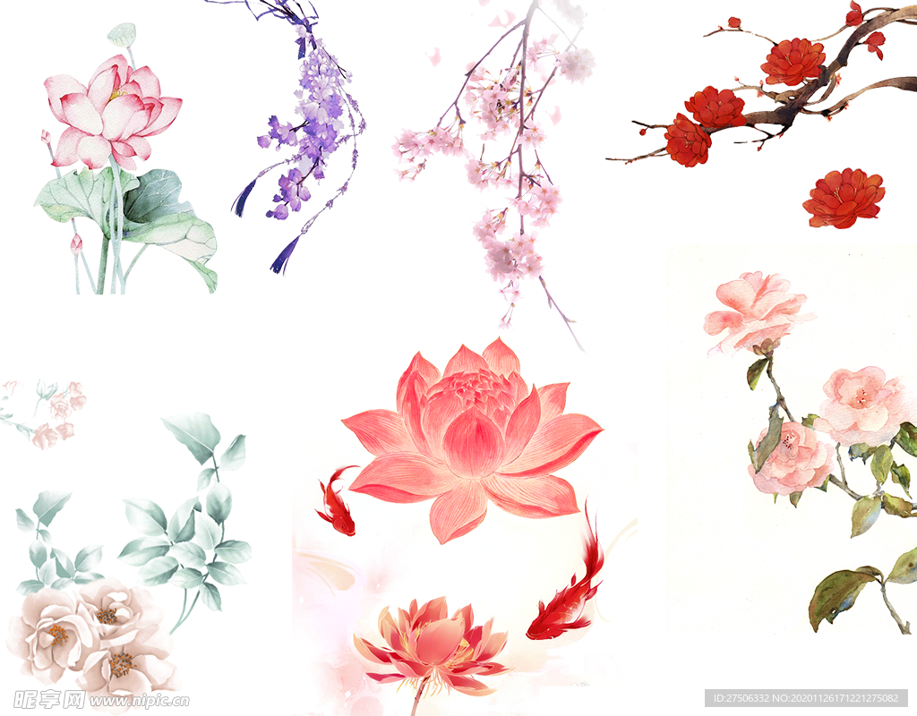 手绘花素材