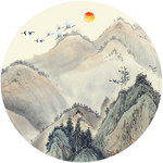 圆形山水玄关