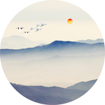 意境圆形山水