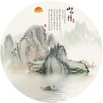 圆形山水玄关