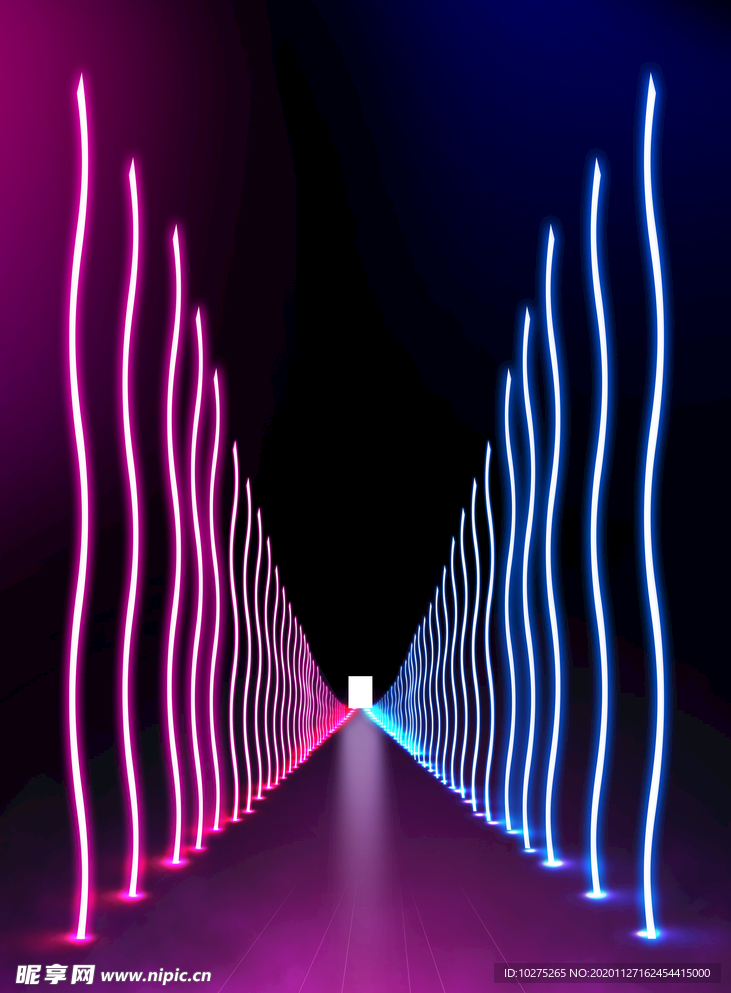 曲线霓虹立体背景