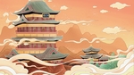 国潮建筑插画