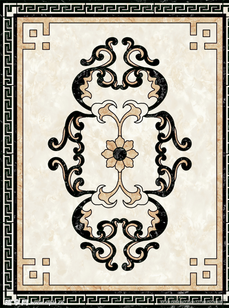 欧式花纹拼花瓷砖地板