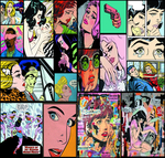 人像漫画形态表情背景装饰画