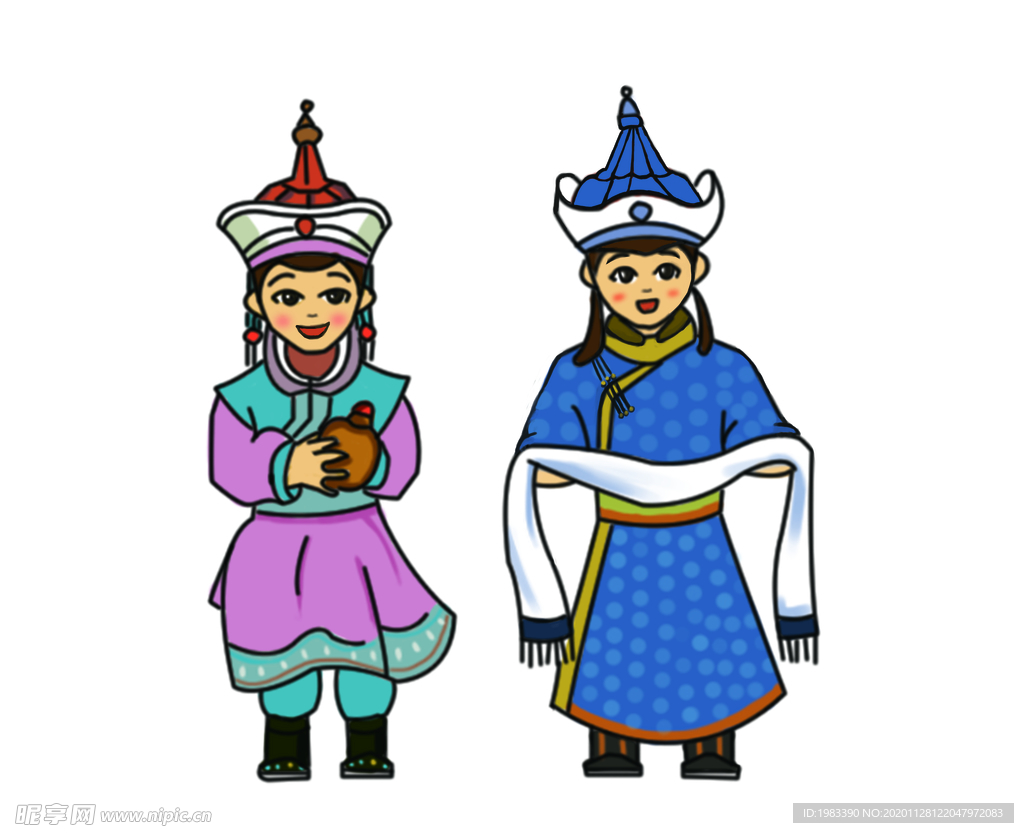 蒙古族的年轻男女