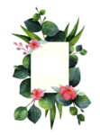花与绿叶留言卡