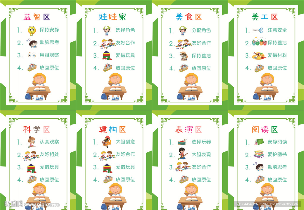 幼儿园区域牌一整套