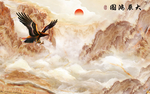 大展鸿图大理石山水背景墙
