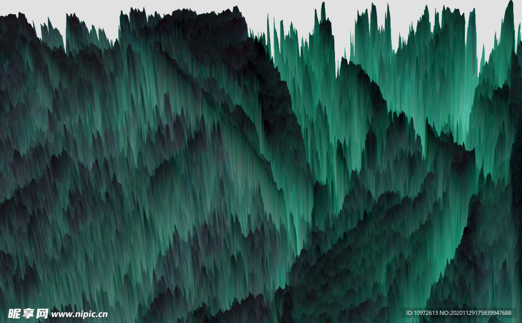 梦幻抽象水墨山峰