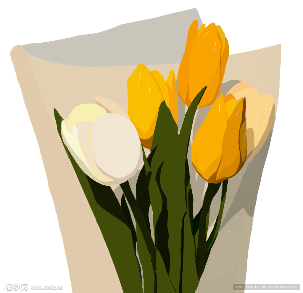 郁金香花束插画