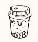 手绘奶茶线条图