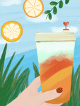 奶茶饮品插画