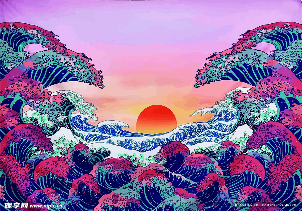 海浪日出