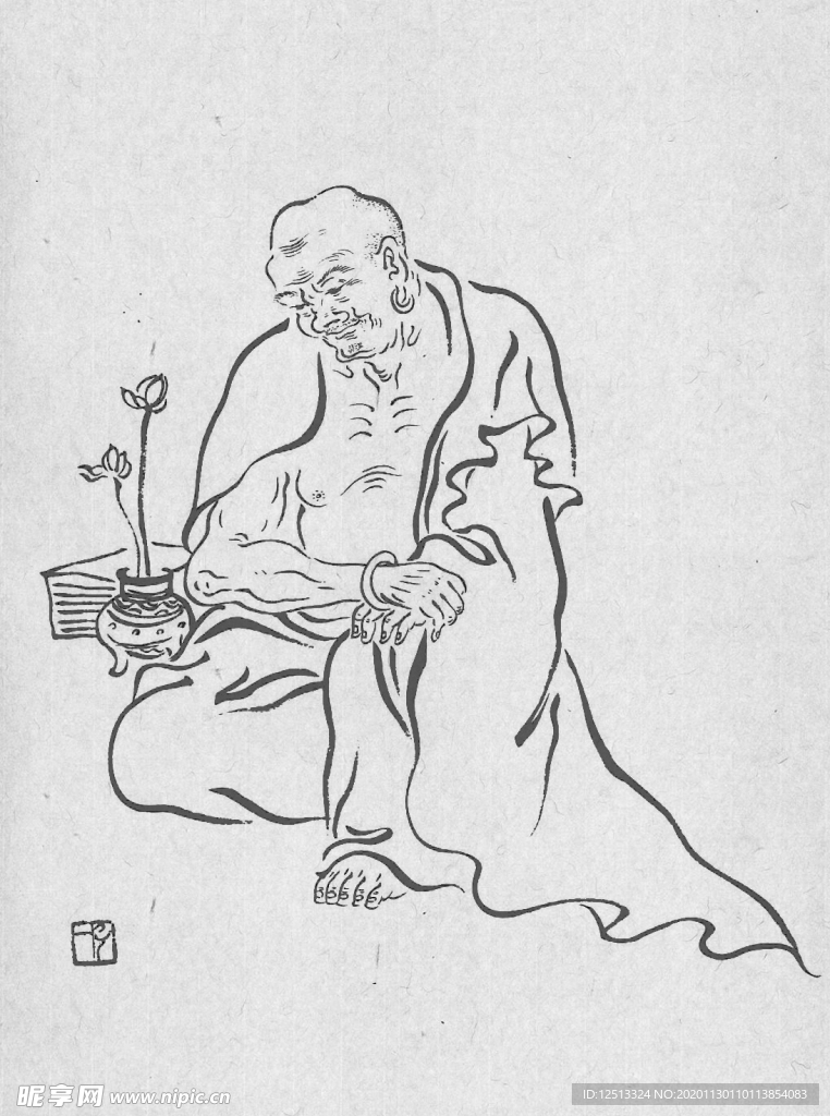弘一法师罗汉图