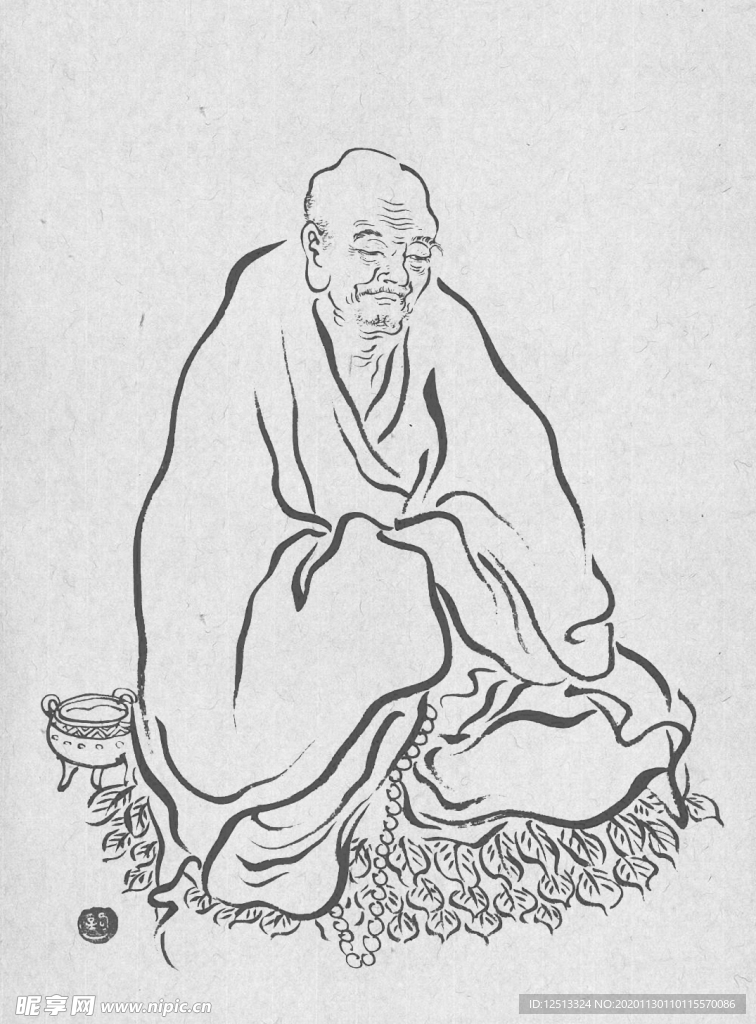 弘一法师罗汉图