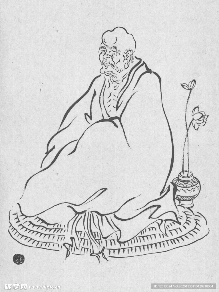 弘一法师罗汉图