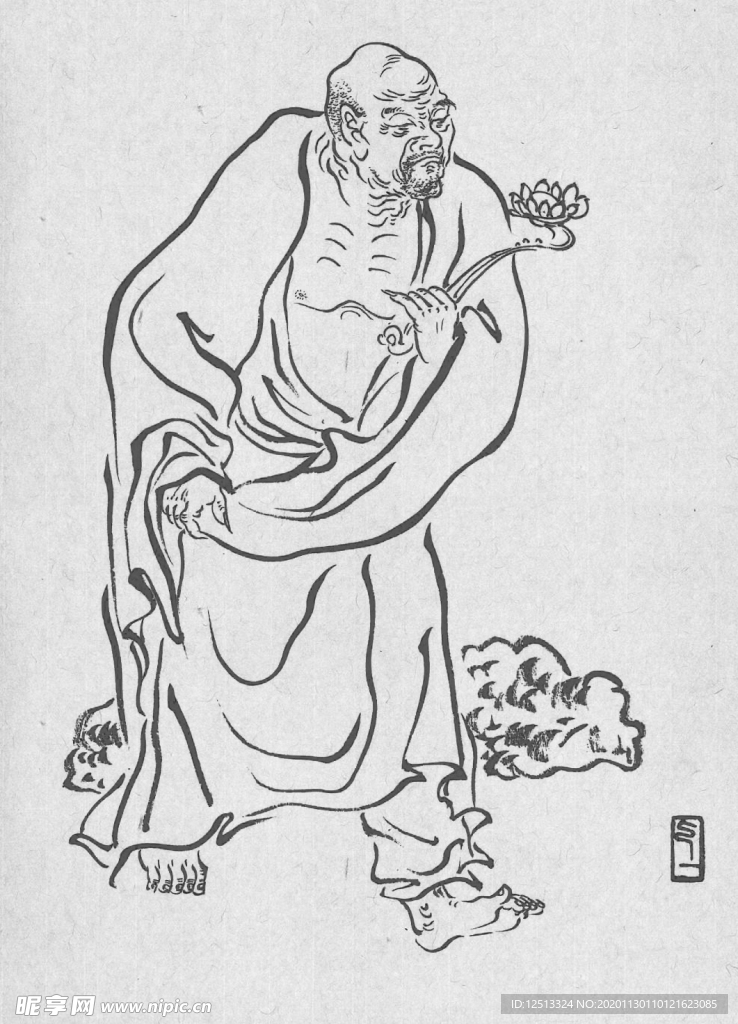 弘一法师罗汉图