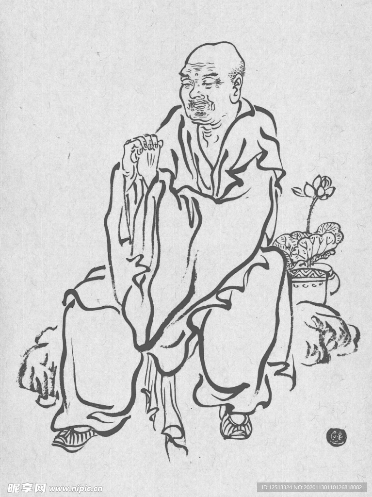 弘一法师罗汉图