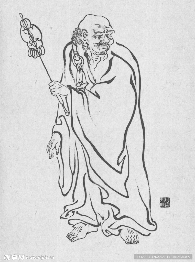 弘一法师罗汉图