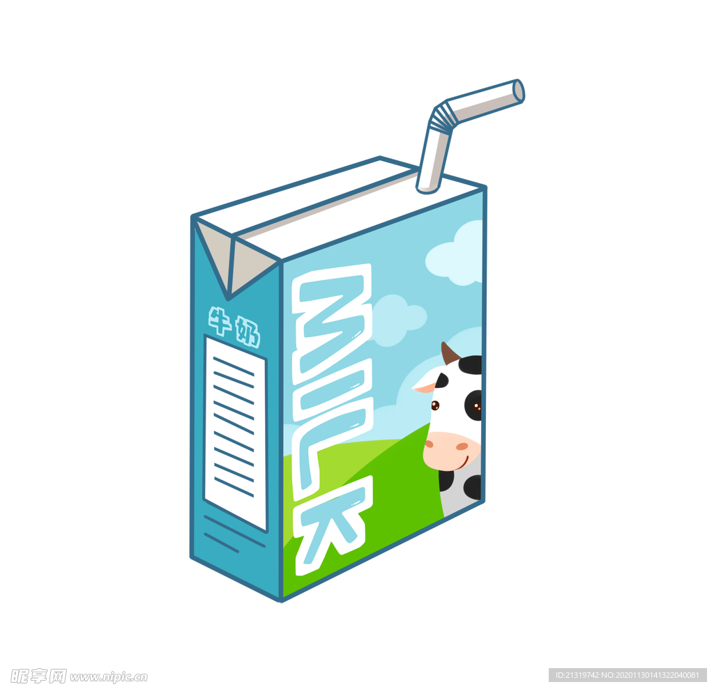 牛奶盒插画