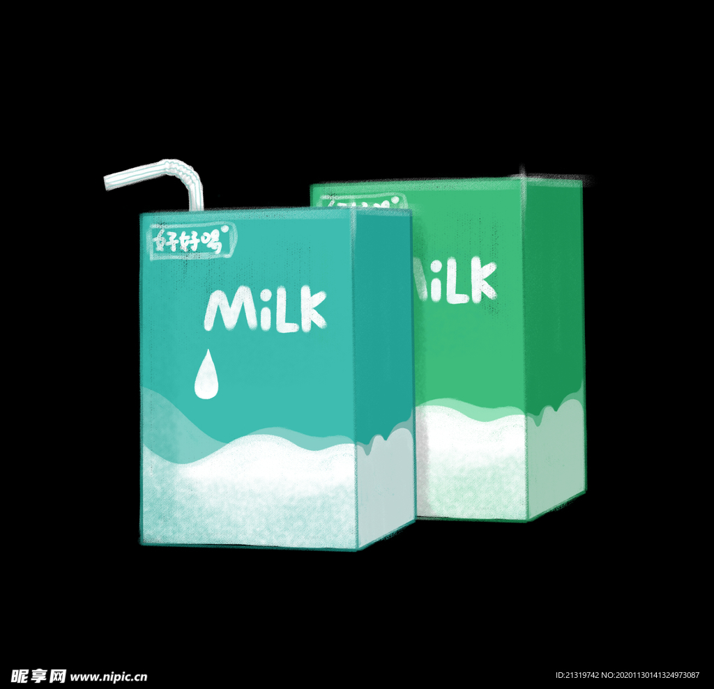 牛奶插画