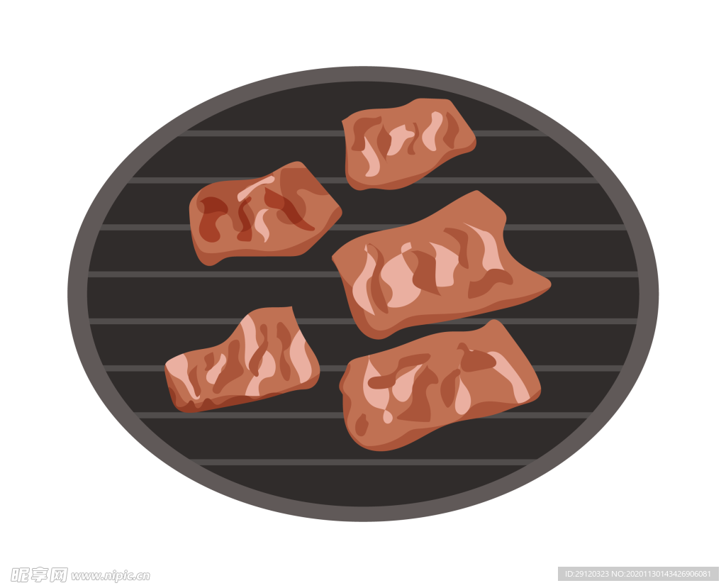 烤肉插画