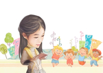 为孩子朗读的老师